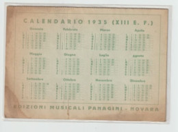 Calendario 1935 Edizioni Musicali Panagini Novara - Petit Format : 1921-40