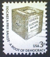 United States, Scott #1584, Used(o), 1977, Americana Series: Ballot Box, 3¢, Olive On Greenish - Gebruikt