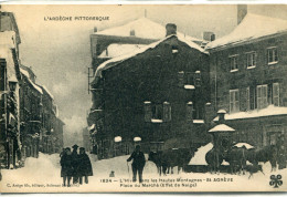 - 07 -  ARDECHE  -  SAINT-AGREVE -  Place Du Marché  (effet De Neige) - Saint Agrève