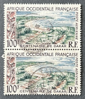 FRAWAPA027Ux2v - Airmail - Centenary Of Dakar - Bay Of N'Gor - Pair Of 100 F Used Stamps - AOF - 1958 - Used Stamps