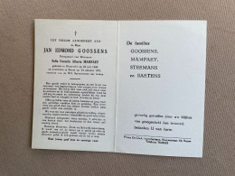 GOOSSENS Jan Edmond °BLAASVELD 1900 +BOOM 1971 - MAMPAEY - STEEMANS - BAETENS - Décès