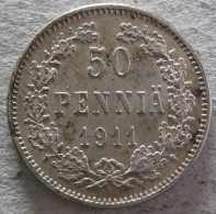 Finlande. 50 Pennia 1911 L .  En Argent . KM# 2.2, Superbe - Finnland