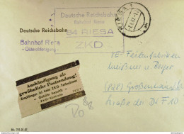 DDR: ZKD-Brief Mit AFS =030= Und Braunen Aufkleber "Aushändigung Als Gewöhnliche Postsendung" Aus Riesa Vom 7.8.67 - Briefe U. Dokumente