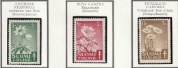 FINLANDE - Flore, Anémone Des Bois, églantier - Y&T N° 349-351 - 1949 - MH - Unused Stamps