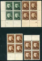 SLOVAKIA 1939-42 Tiso Definitive Blocks Of 4 MNH / **  Michel 67-68Y, 68X, 68YC - Ungebraucht