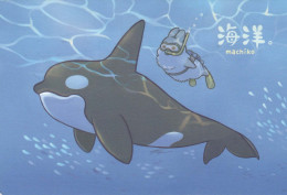 DELFINOs Animale Vintage Cartolina CPSM #PBS676.IT - Delfines