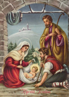 Vergine Maria Madonna Gesù Bambino Natale Religione Vintage Cartolina CPSM #PBB726.IT - Jungfräuliche Marie Und Madona