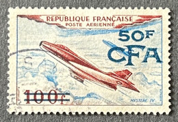 FRAREPA052U - Poste Aérienne - Mystère IV - 100 F Surcharged 50 F CFA Used Stamp - 1954 - France YT PA 52 - Used Stamps