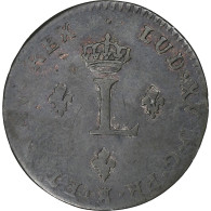 France, Louis XV, Double Sol, 1739, Troyes, Billon, TTB, Gadoury:281 - 1715-1774 Louis  XV The Well-Beloved