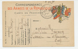 Military Service Card France 1916 Flags - Allies Postcard - WWI - Sonstige & Ohne Zuordnung
