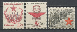 TCHECOSLOVAQUIE 1963 N° 1257/1259 ** Neufs MNH Superbes C 1.20 € Congrès Syndical Février Victorieux - Ongebruikt