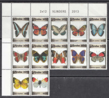 2013 Aruba Butterflies  Complete Block Of 12 MNH - Curaçao, Antille Olandesi, Aruba