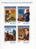 Mocambique 2014 - 70e Anniversaire De Louis Renault - AX-FT17 Tank-Type A-KJ1 - 4v Sheet Neuf/Mint/MNH - Autos