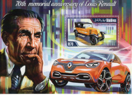 Maldives 2014 -70e Anniversaire De Louis Renault - Renault NN Torpédo - Renault Captur -1v Sheet Neuf/Mint/MNH - Autos