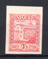 ANDORRA ESPAÑOLA 1935/43 - EDIFIL Nº 38  SIN DENTAR,  NUEVO SIN SEÑAL - Nuovi