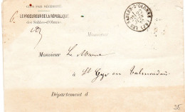 79- LES SABLES-D'OLONNE. 1872.37-GRENOBLE .1878. DEUX LAC. - Lettere In Franchigia Civile