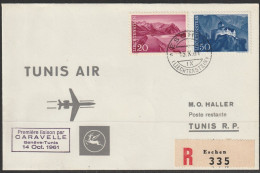 1961, Tunis Air, Erstflug, Liechtenstein - Tunis - Aéreo