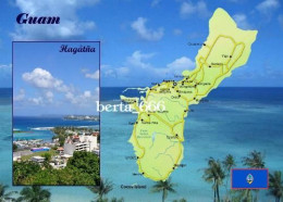 Guam Map New Postcard * Carte Geographique * Landkarte - Guam