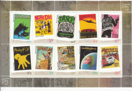 2006 Australia Rock Music Posters Rolling Stones Miniature Sheet Of 10 MNH - Nuevos