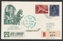 1965, Aer Lingus, Erstflug, Liechtenstein - Dublin Ireland - Air Post