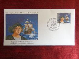 1992 - FDC - MARSHALL ISLANDS, LEGENDS OF DISCOVERY BOOKLET, C. COLUMBUS AND SANTA MARIA - Collections (sans Albums)