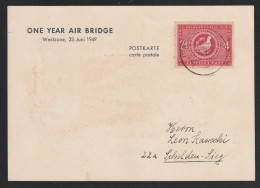 SBZ MiNr. 232 Gestempelt BERLIN-PANKOW 23.6.49 Auf Sonderkarte "One Year Air Bridge Westzone, 23. Juni 1949" - Storia Postale