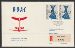 1966, BOAC, Erstflug, Liechtenstein - Blantyre Malawi - Luftpost