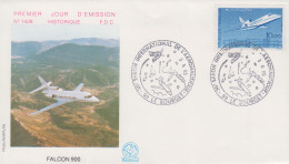 Enveloppe   FDC  FRANCE    36éme   SALON  De  L' AERONAUTIQUE  ET  DE  L' ESPACE     LE  BOURGET    1985 - Aerei