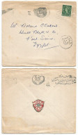 UK Britain Wilding 1d5 Solo Franking Open CV Halifax 18nov1955 X Port Said Egypt 14dec - Cartas & Documentos