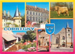 58 - Corbigny - Multivues - Blasons - Taureau - CPM - Voir Scans Recto-Verso - Corbigny