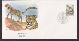 Finnland Europa Fauna Tiere Scneeleopard Schöner Künstler Brief - Aland