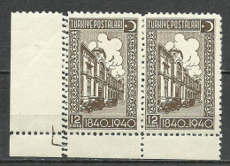 Turkey; 1940 100th Anniv. Of The Post 12 K. "Double Perf." ERROR MNH** - Nuovi