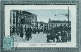 Cp90 Cartolina A Rilievo Avellino Citta' Piazza Della Liberta' Campania 1913 - Avellino