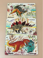 Mint Singapore Telecom Singtel GPT Phonecard, FUJIFILM Dinosaur, Set Of 3 Mint Cards - Singapur