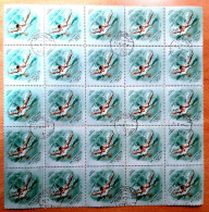 Hungria Pliego 25 Sellos Año 1953 Usado Deportes Acuáticos Natación - Used Stamps