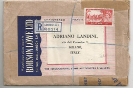 UK Britain Castles QE2 S5 Solo Franking Reg.CV London 3march 1967 To Italy - Covers & Documents