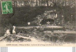 D33  AUROS  Château Du Rivet  La Grotte De La Vierge Et La Statue De Saint Michel - Langon