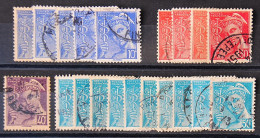 France 1942 - Type Mercure " Postes Françaises" N°546 - 547 - 548 - 549 - Lot De 20 Timbres - 1938-42 Mercurius