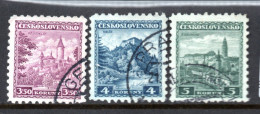 Tschechoslowakei, 1932, Freimarkensatz "Landschaften", 3,50-50Kcs., MiNr.311-313, Gestempelt (19966E) - Usati
