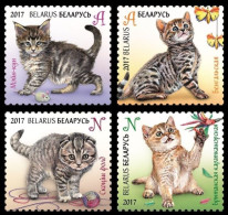 BELARUS - 2017 - FAUNA - ANIMALS -  CAT - CATS - GATTI - 4 V - MNH - - Chats Domestiques