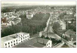 66.RIVESALTES.n°11.LA PROMENADE ET VUE GENERALE.CPSM.EN AVION AU DESSUS DE.... - Rivesaltes