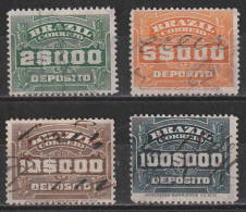 Revenue/ Fiscaux, Brazil 1920 - Depósito, Receita Fiscal -|- 2$000, 5$000, 10$000, 100$00 - Impuestos