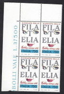 Italia 1992; Giornata Della Filatelia, Quartina Di Angolo Superiore. - 1991-00: Mint/hinged