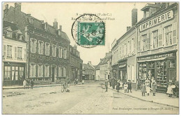 62.FRUGES.n°54.RUE DE L'EGLISE ET GRAND'PLACE.IMPRIMERIE PAPETERIE - Fruges