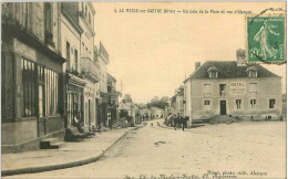 61.LE MESLE SUR SARTHE.UN COIN DE LA PLACE ET RUE D'ALENCON.HOTEL DU BOEUF NOIR - Le Mêle-sur-Sarthe