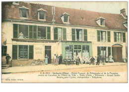 60VERBERIE.n°59.HOTELS VASSEUR,DU TELEGRAPHE ET DE LA FONTAINE REUNIS AU CARREFOUR DE L'HOTEL DE VILLE - Verberie