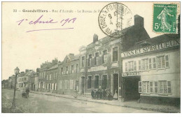 60.GRANDVILLIERS.n°17345.RUE D'AUMALE.LE BUREAU DE POSTE.VINS ET SPIRITUEUX BOCQUET - Grandvilliers