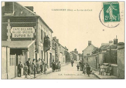 60.LIANCOURT.n°102.LA RUE DE CREIL.CAFE BILLARD MALAISE-BRICOGNE DUPUIS SUr.CORNE.RARE - Liancourt