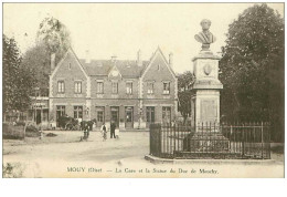 60.MOUY.n°28844.LA GARE ET LA STATUE DU DUC DE MOUCHY - Mouy