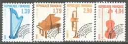 330 France Yv 202-205 Music Musique Piano Trompette Violon Violin Préoblitéré Precancel MNH ** Neuf SC (74b) - Music